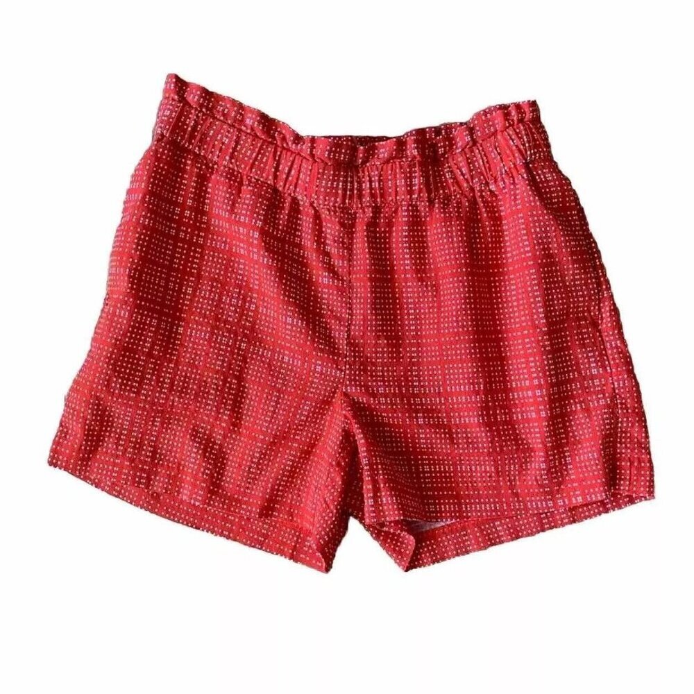 Banana Republic Women’s Small Ruffle Waist Orange Coral White Shorts 4” Inseam